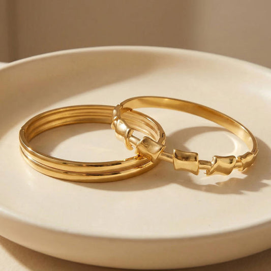 Broad Band 18K Gold Plated 304 Stainless Steel Bracelet