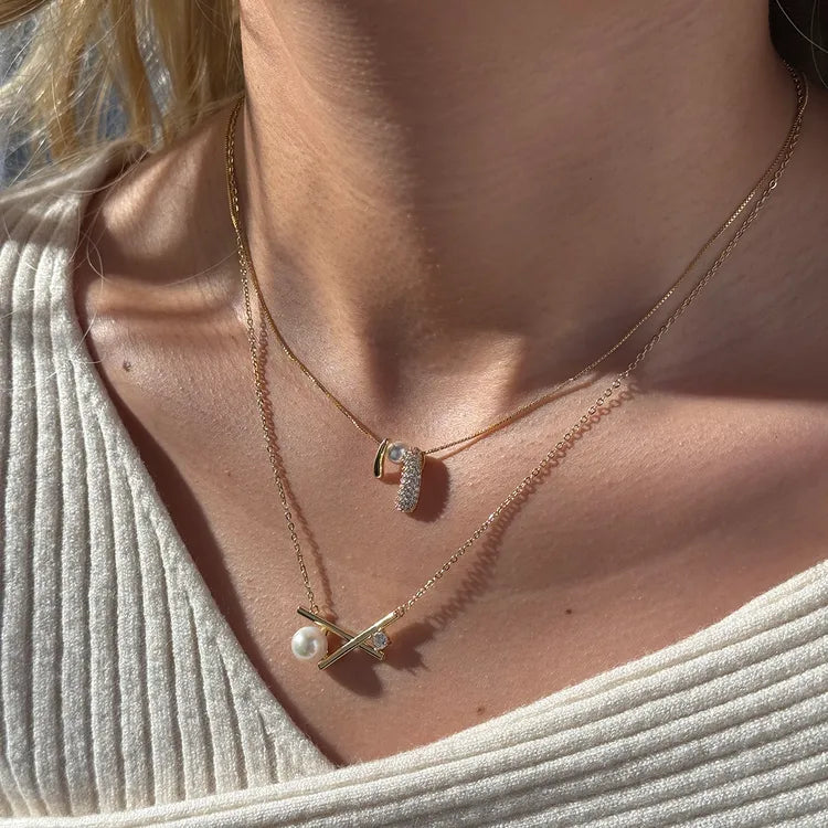 Pretty Copper 304 Stainless Steel 18K Gold Plated Necklace