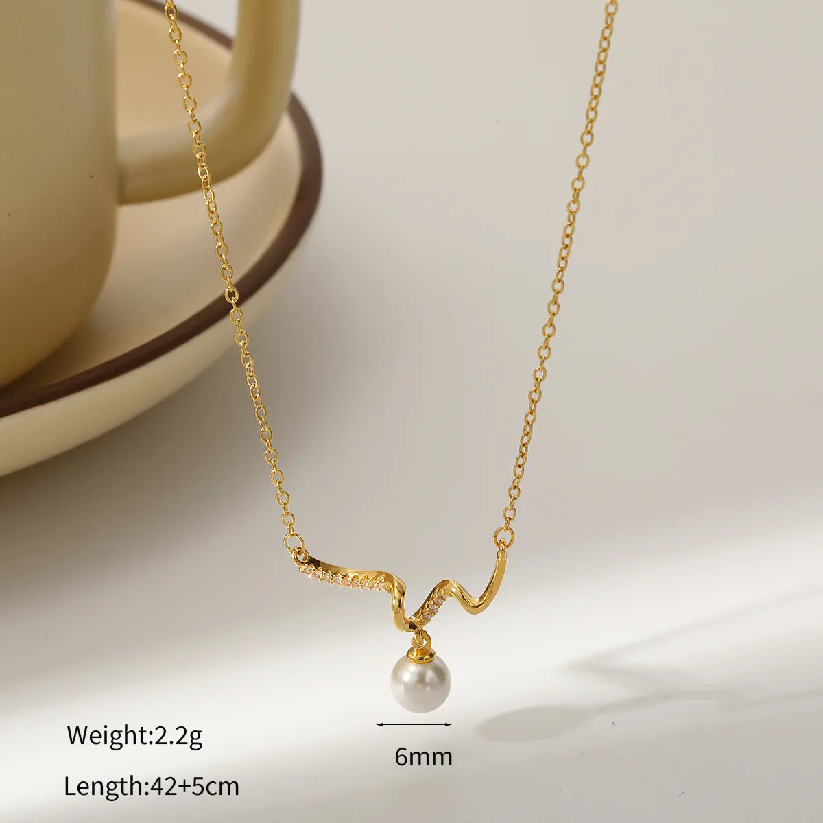 Pretty Copper 304 Stainless Steel 18K Gold Plated Necklace