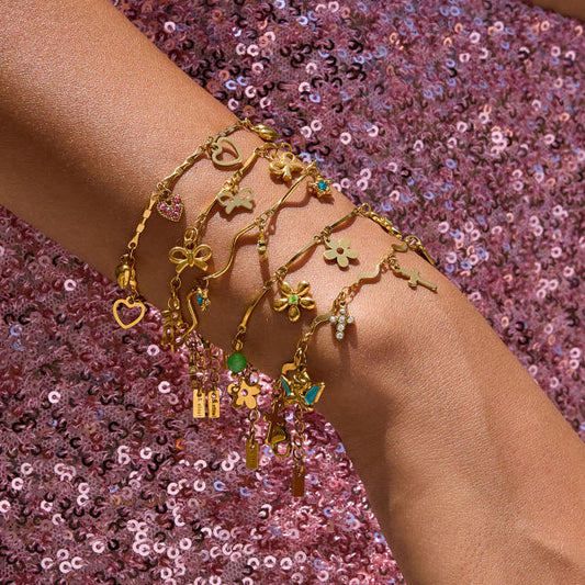 Holiday Charm 18K Gold Plated 304 Stainless Steel Bracelet