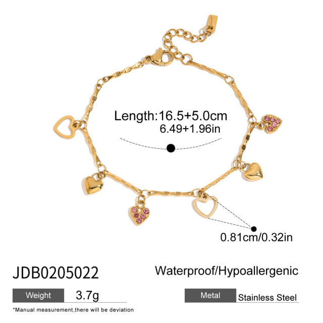 Holiday Charm 18K Gold Plated 304 Stainless Steel Bracelet