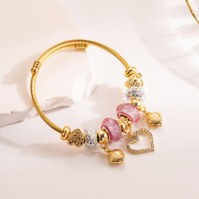 Hearty Gems 304 Stainless Steel Pandora Charm Bracelet