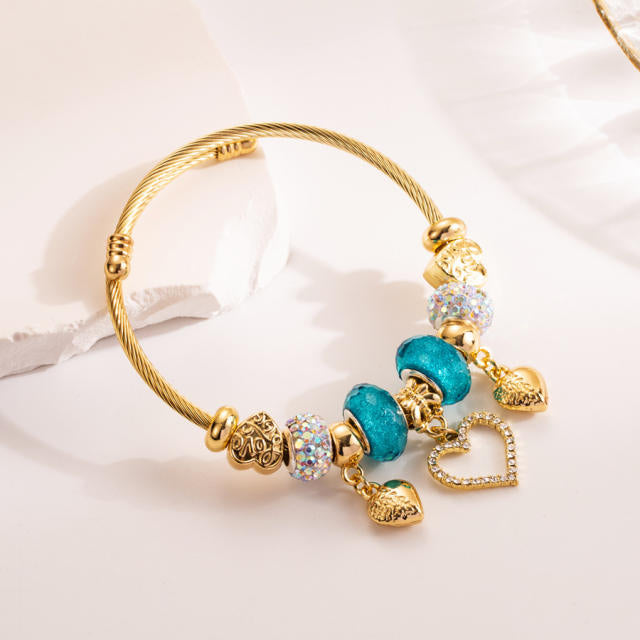 Hearty Gems 304 Stainless Steel Pandora Charm Bracelet