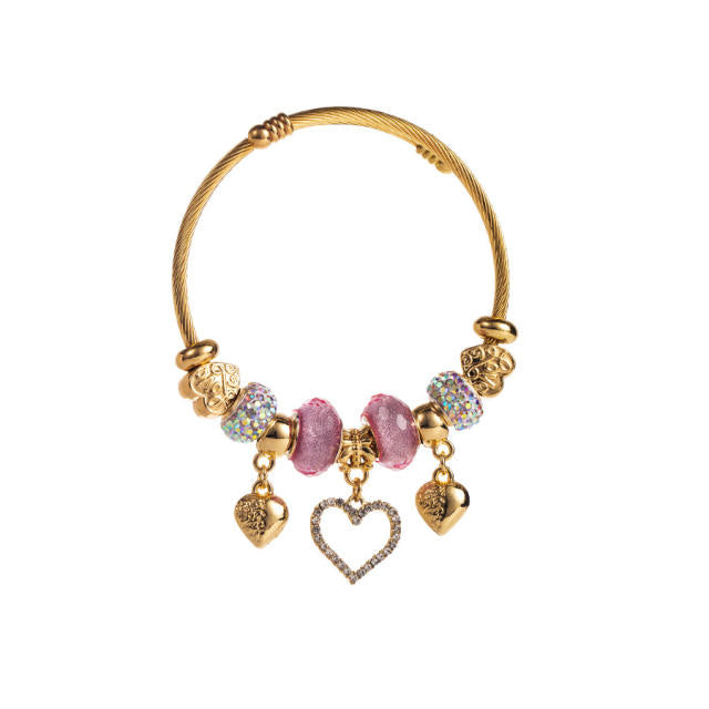 Hearty Gems 304 Stainless Steel Pandora Charm Bracelet