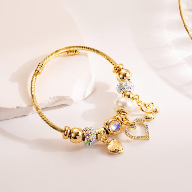 Hearty Gems 304 Stainless Steel Pandora Charm Bracelet
