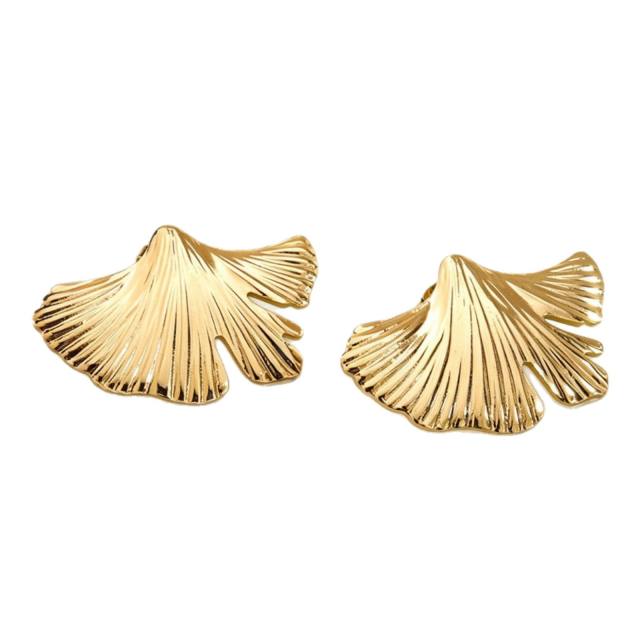 Ginko Leaf Stainless Steel Non-Fading Floral Earrings
