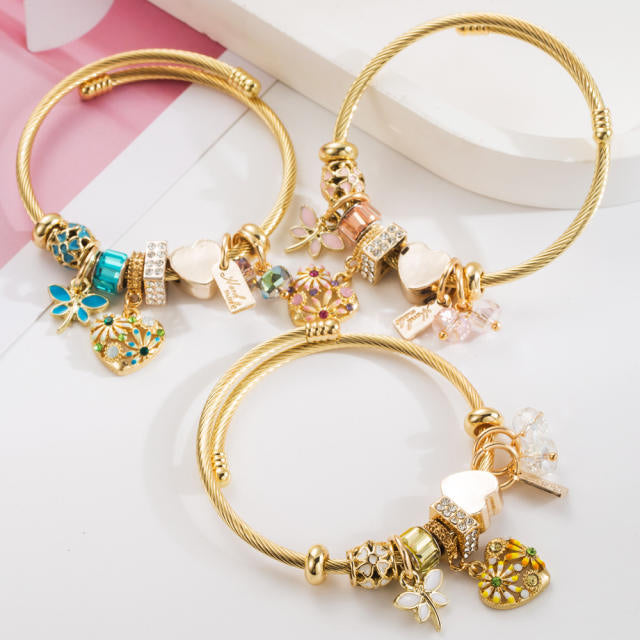 Hearts Of Flower 304 Stainless Steel Bracelet