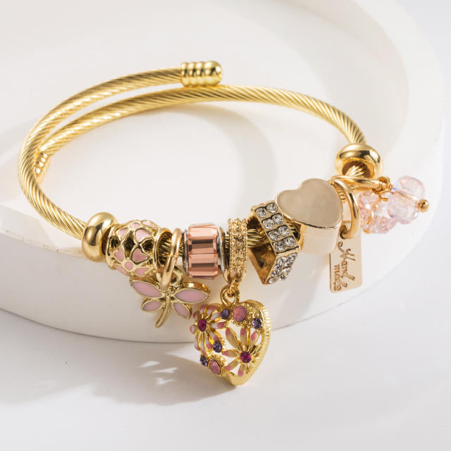 Hearts Of Flower 304 Stainless Steel Bracelet