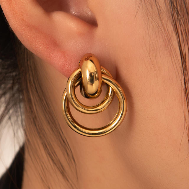 Inner Circles 18K Gold Plated 304 Stainless Steel Earring