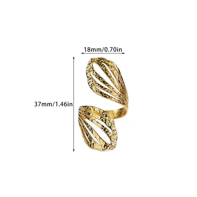 Cocao Pod 18K Gold Plated Stainless Steel Ring