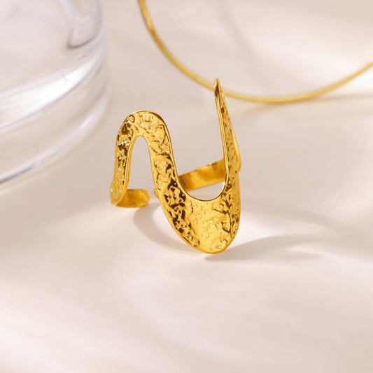 Abstract Lines 18K Gold Plated