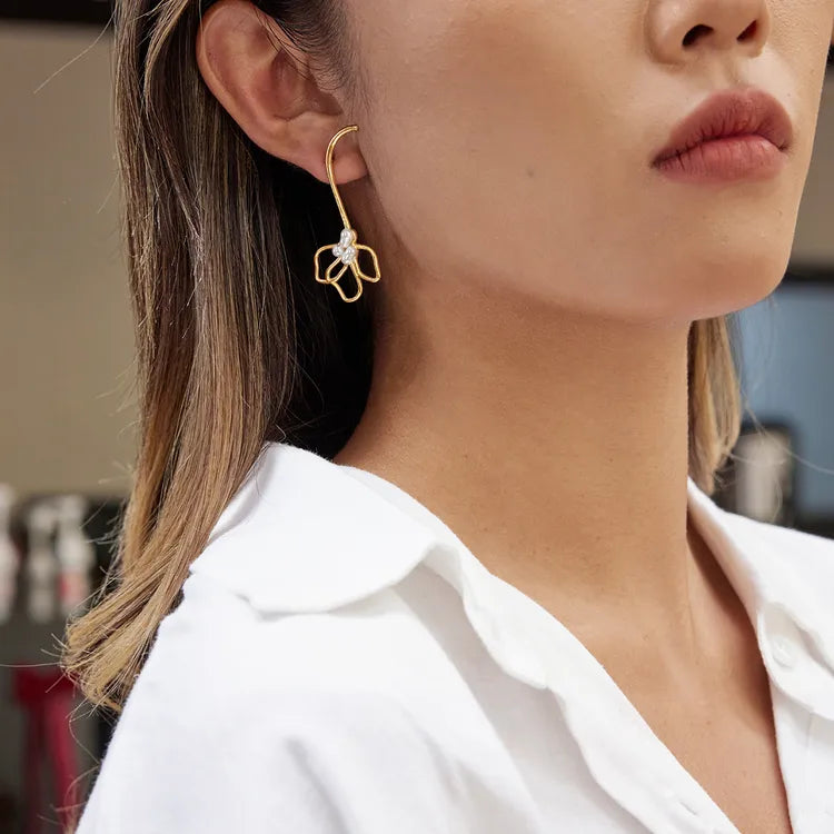 Lily Flower 18K Gold Plated 304 Stainless Steel Earring