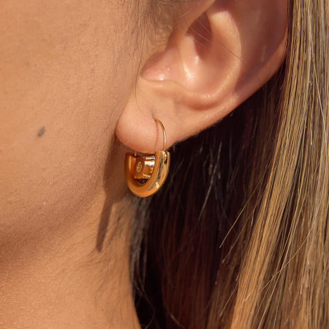 Productive Zirconia 18K Gold Plated Stainless Steel