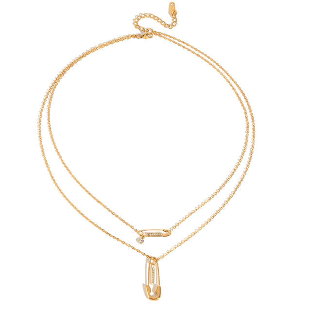 Paperclip Layered 18K Gold Plated Stainless Steel Necklace
