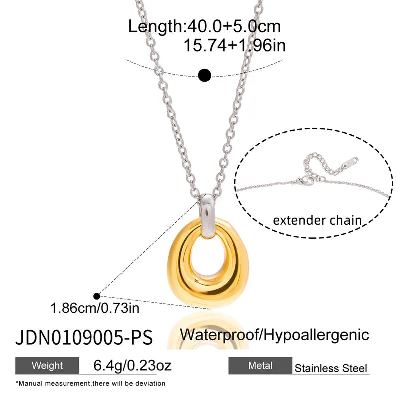 Multi-Color Unique 18K Gold 304 Stainless Steel Plated Necklace