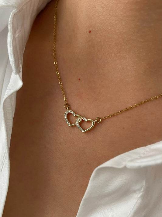 18K Gold Plated Heart Shape 316L Surgical Steel Necklace