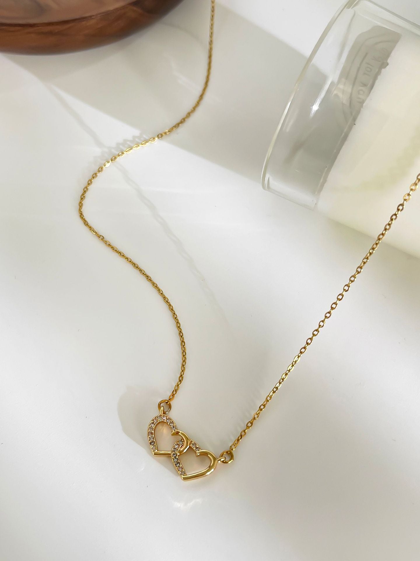 18K Gold Plated Heart Shape 316L Surgical Steel Necklace