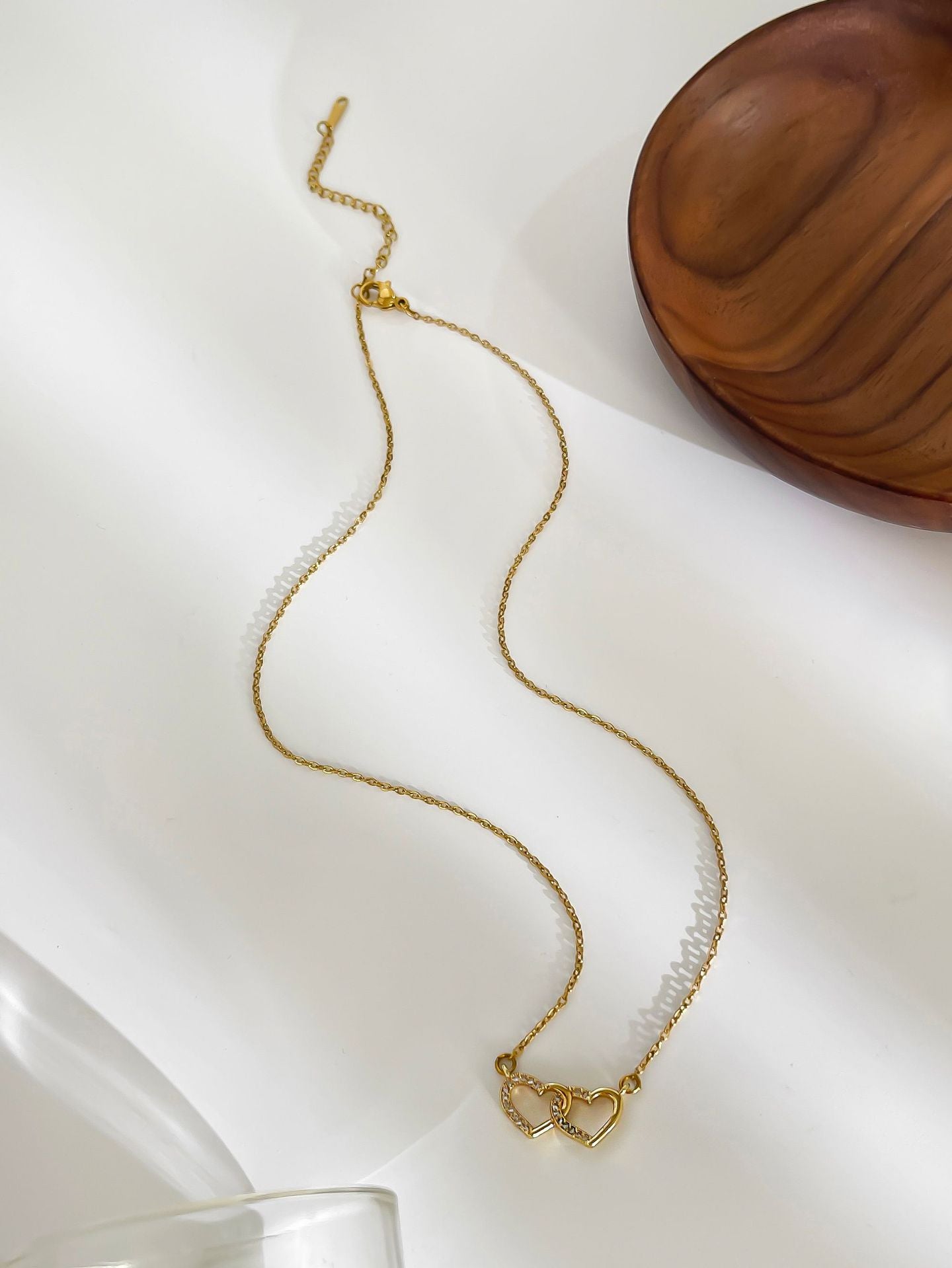 18K Gold Plated Heart Shape 316L Surgical Steel Necklace