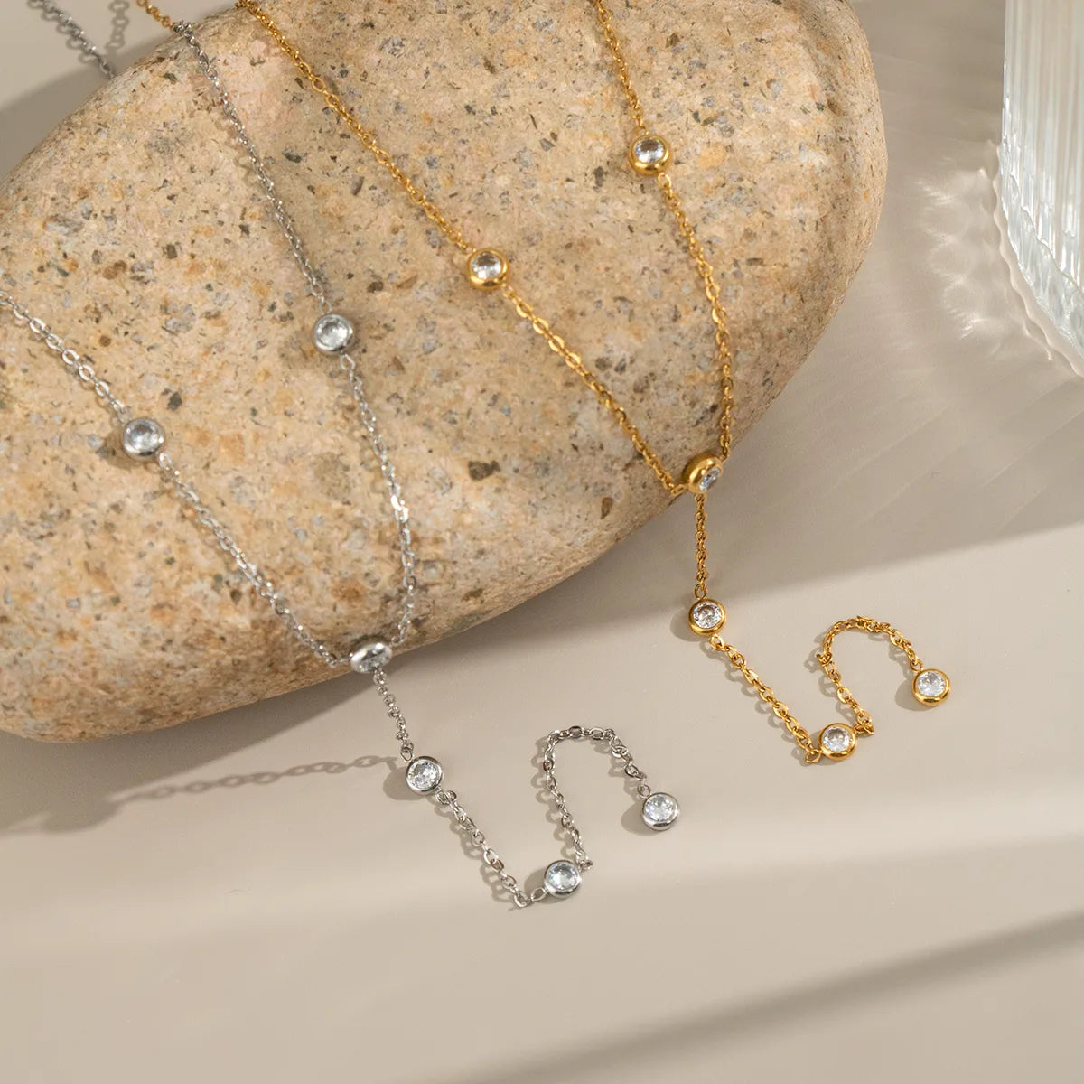 Modern Lengthy 18K Gold Plated Geometric 304 Stainless Steel Necklace