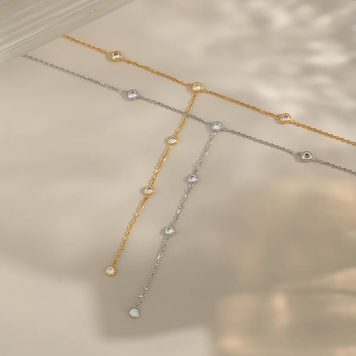 Modern Lengthy 18K Gold Plated Geometric 304 Stainless Steel Necklace