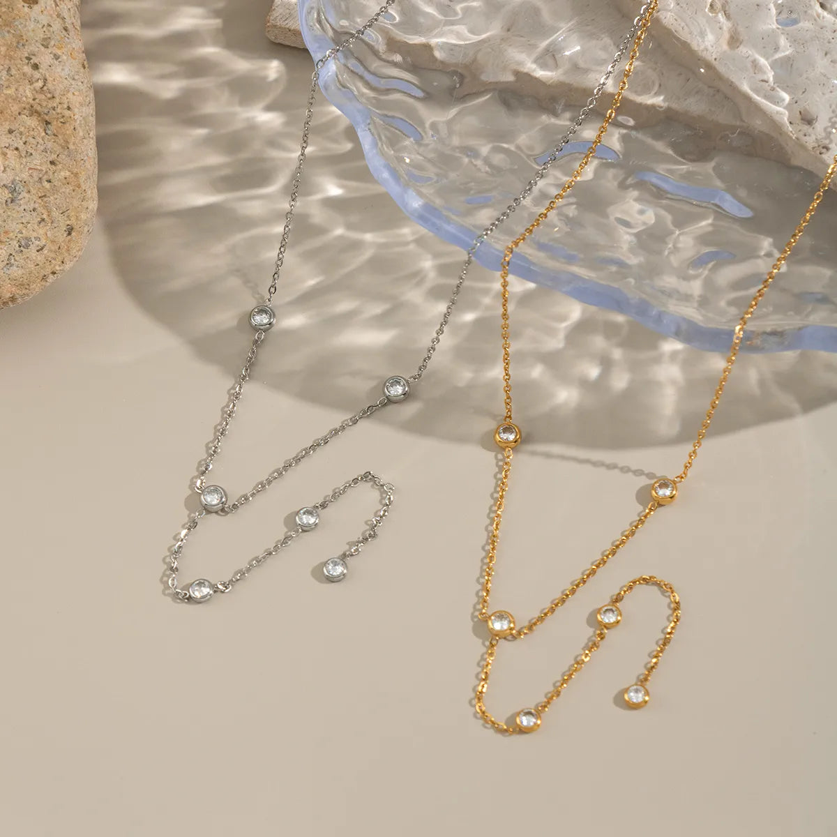 Modern Lengthy 18K Gold Plated Geometric 304 Stainless Steel Necklace