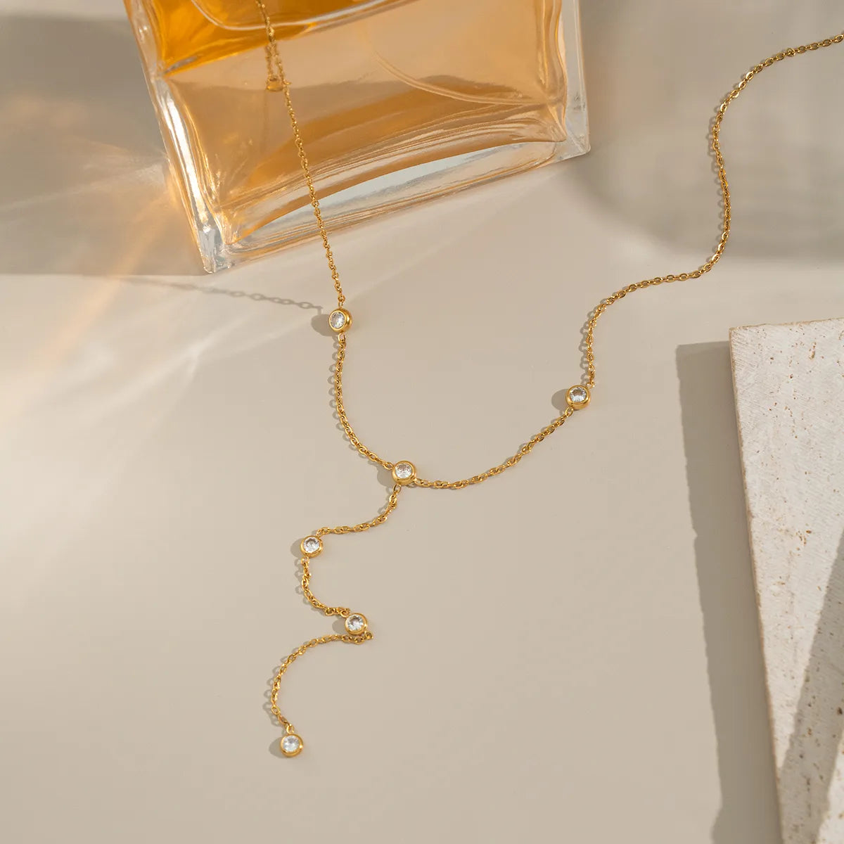 Modern Lengthy 18K Gold Plated Geometric 304 Stainless Steel Necklace
