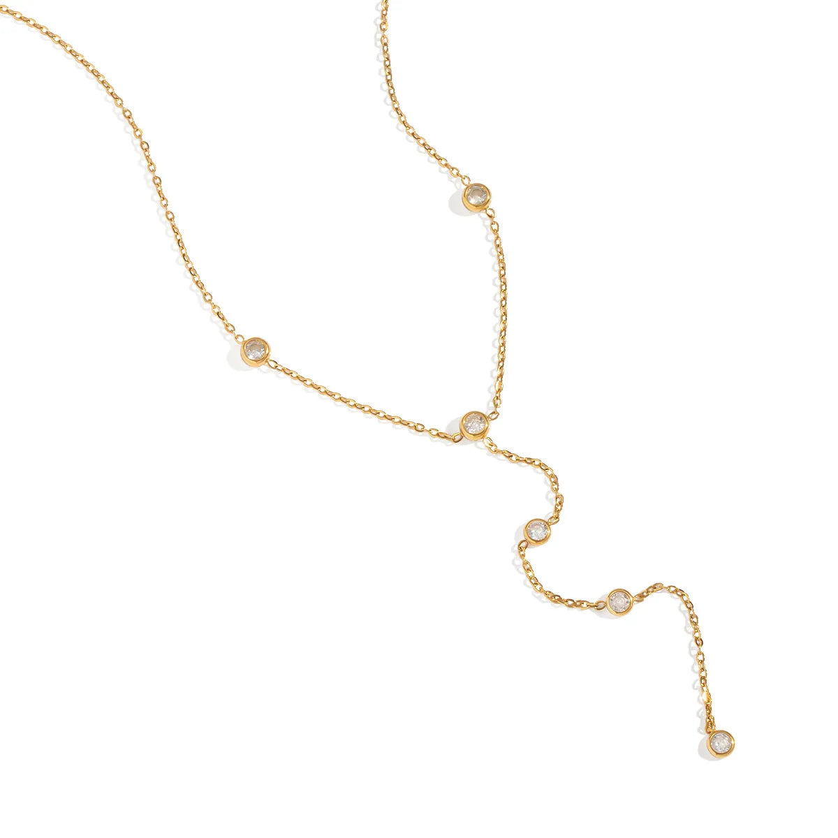 Modern Lengthy 18K Gold Plated Geometric 304 Stainless Steel Necklace
