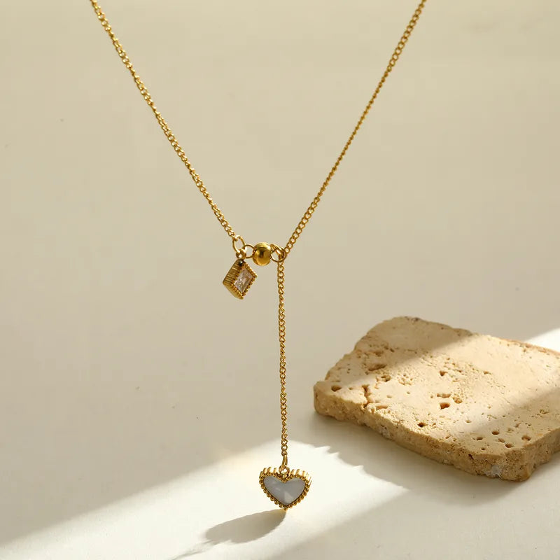 Heart Five Point 18K Gold Plated 304 Stainless Steel Necklace