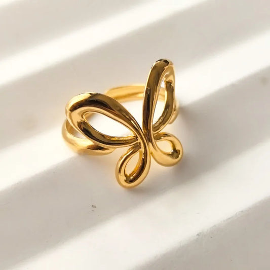 Butterfly Golds 18K Gold Plated 304 Stainless Steel Ring
