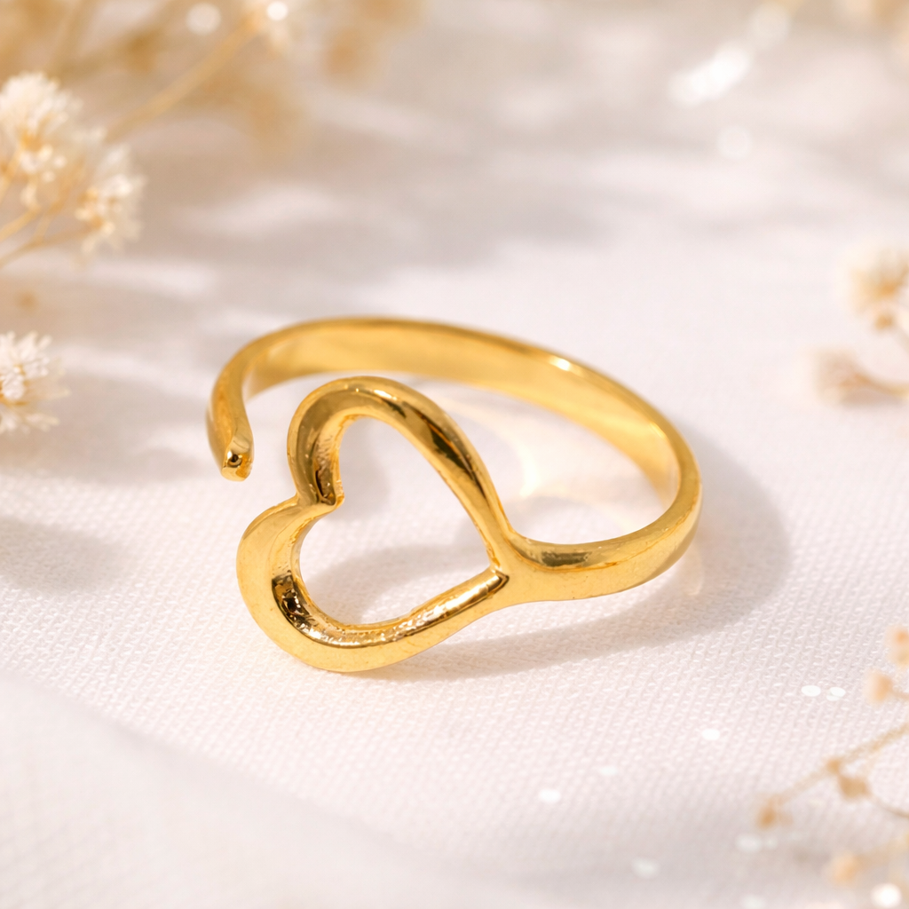 I’m Hearty Adjustable 18K Gold Plated 304!Stainless Steel Ring
