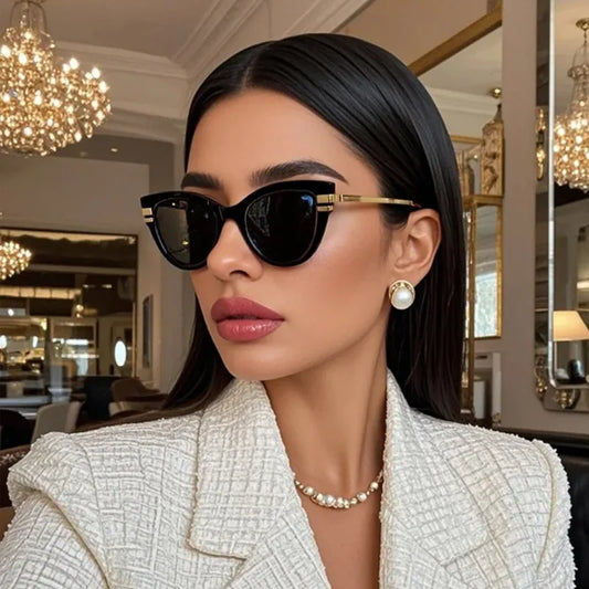 Vintage Cat Eye Sunglasses Trendy Slimming Sunglasses