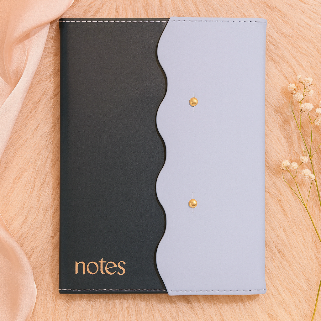 Blue Toned Scallop Edge Notes Journal