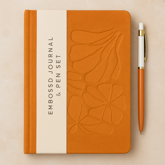 Tangerine Bloom Embossed Journal & Pen Set