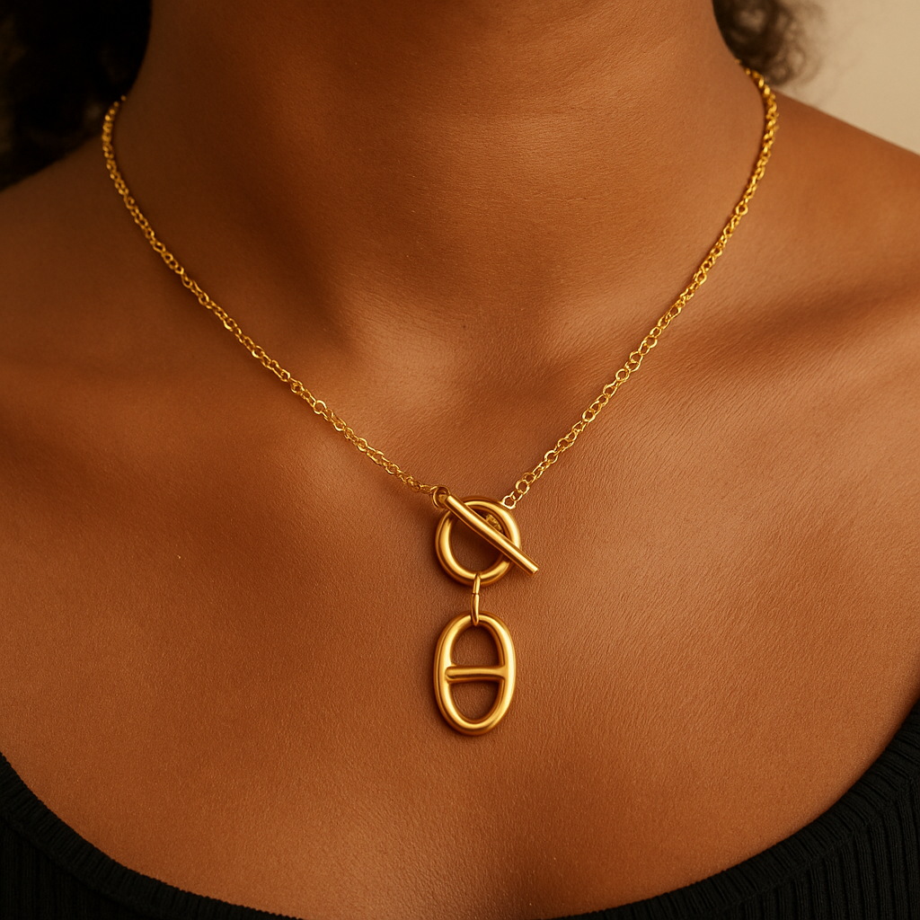 Through the Loop 18K Gold Plated and 304 Stainless Steel Necklace