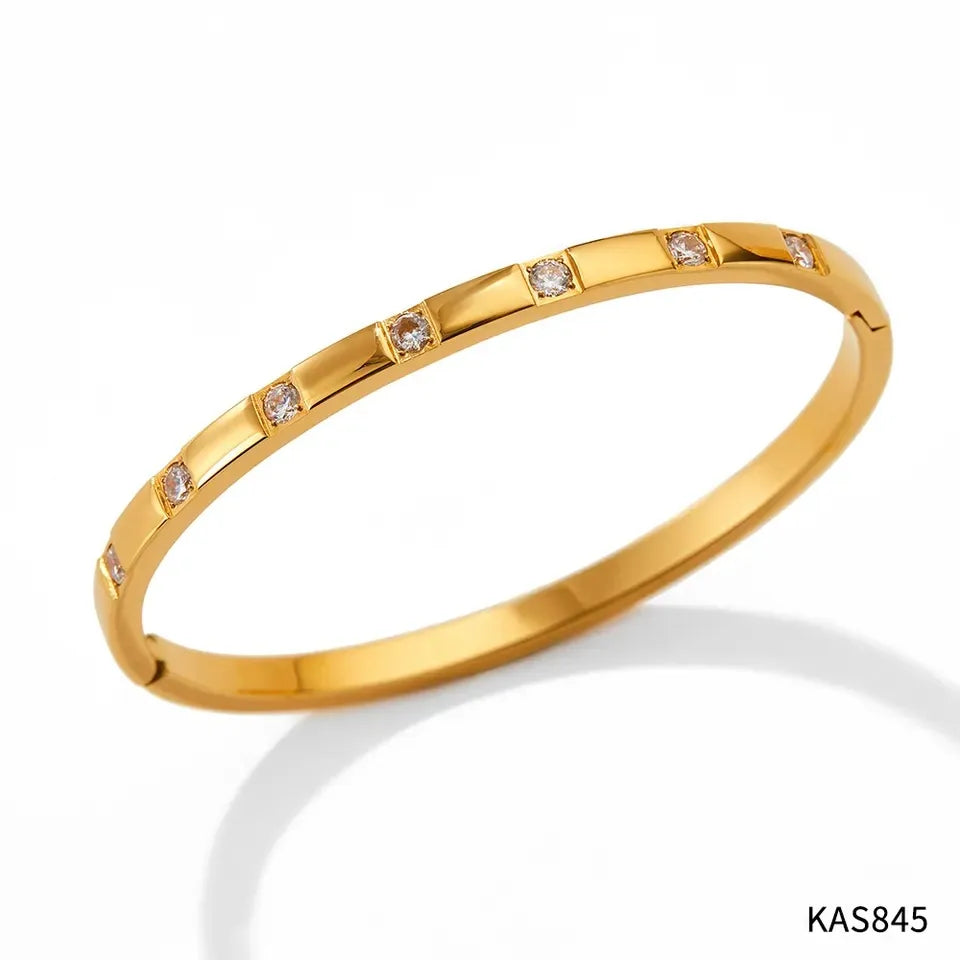 Classic Chic 16K Gold Plated and 304 Stainless Steel Bangle