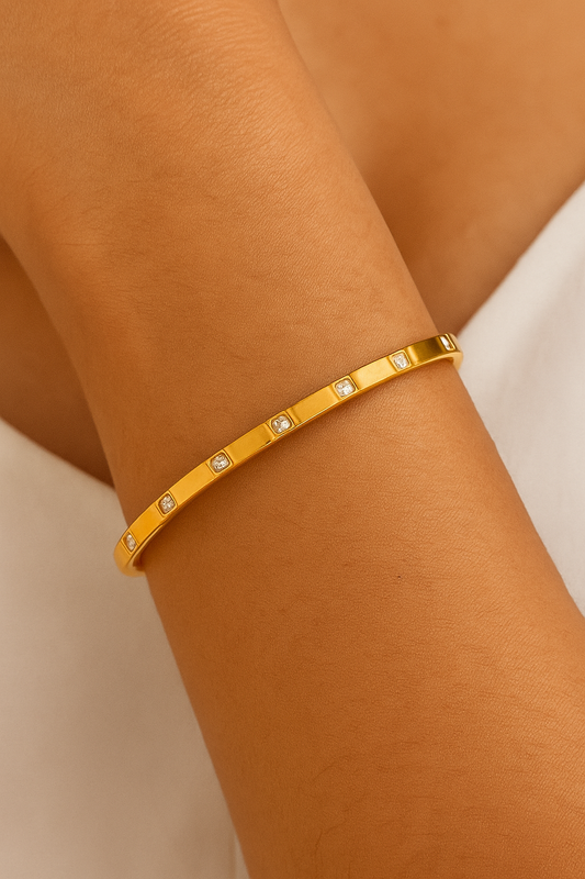 Classic Chic 16K Gold Plated and 304 Stainless Steel Bangle
