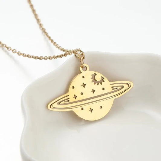 Retro Universe 201 Stainless Steel 18K Gold Plated Necklace