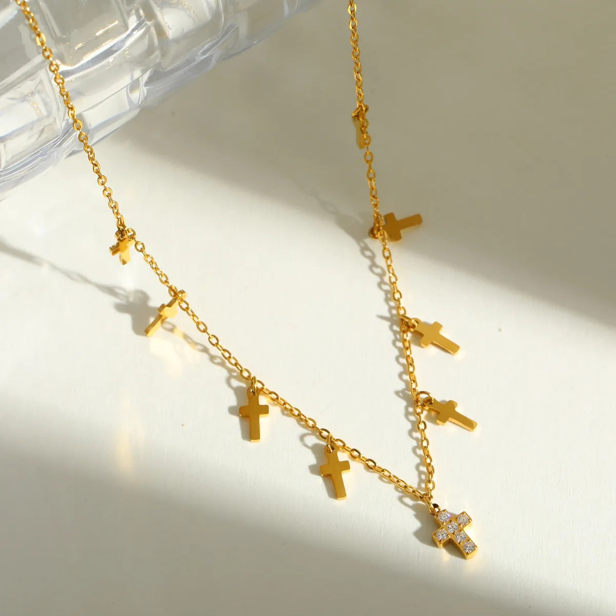 Luxurious Zirconia 18K Gold Plated Stainless Steel Necklace