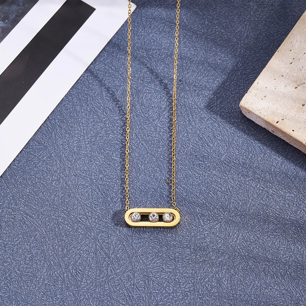 Modern Rounded Edge 18K Gold Plated 304 Stainless Steel Necklace