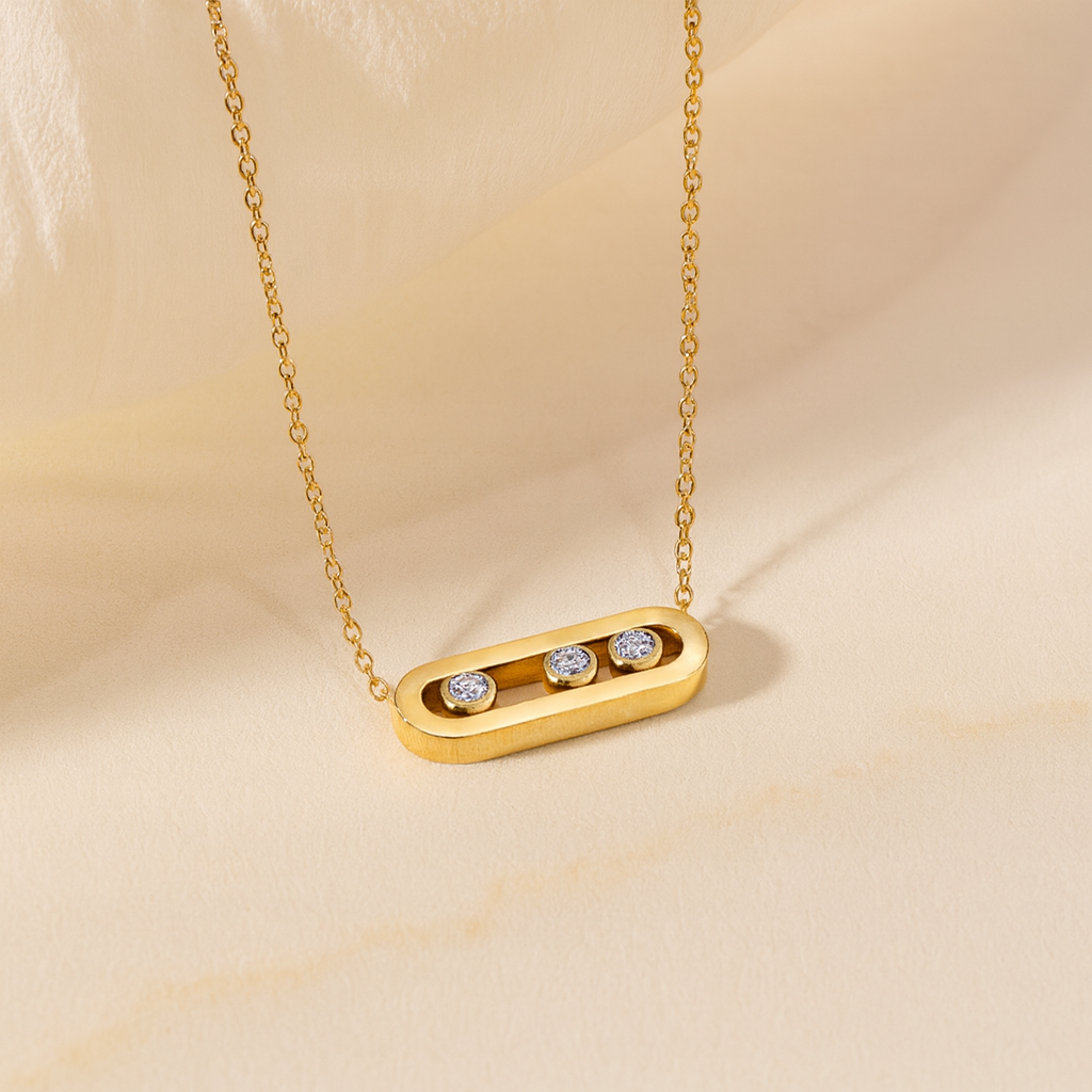Modern Rounded Edge 18K Gold Plated 304 Stainless Steel Necklace