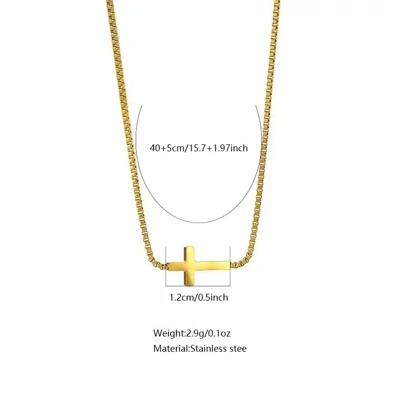 Aesthetic Cross 18K Gold Plated Cross 304 Stainless Steel Necklace
