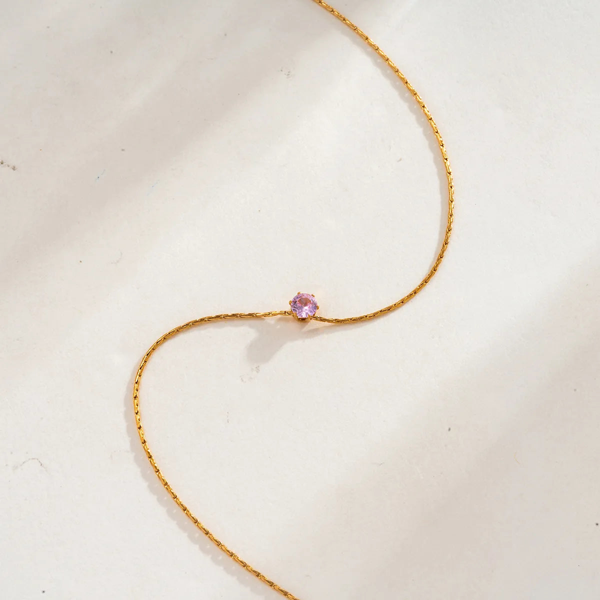 Pink 18K Gold Plated 304 Stainless Steel Casual Elegant Necklace