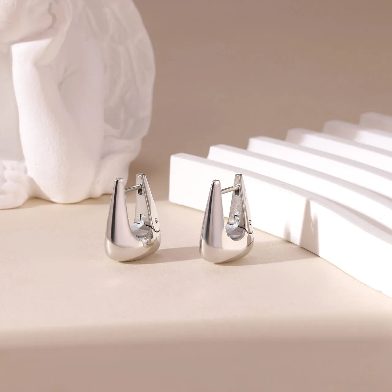 Modern 16K Gold Platinum Gold Plated Rectangle 304 Stainless Steel Earring