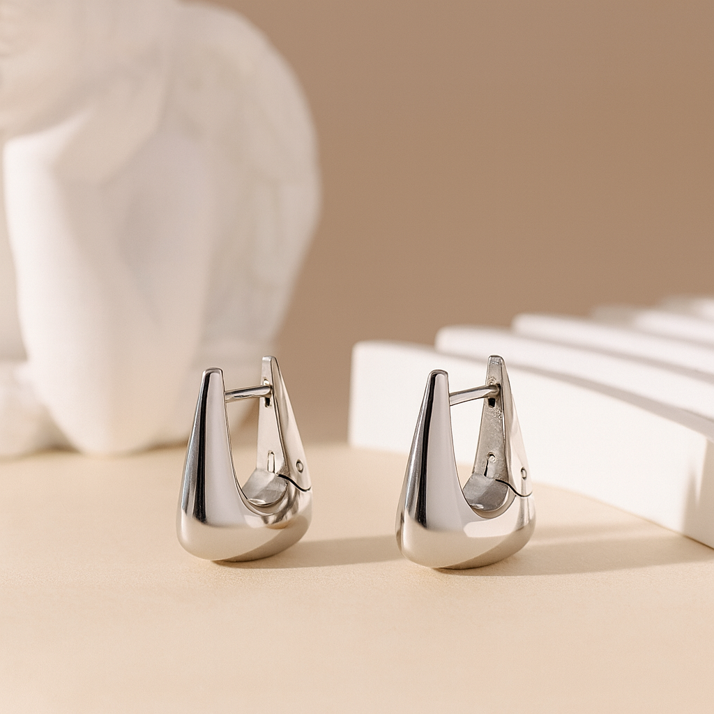 Modern 16K Gold Platinum Gold Plated Rectangle 304 Stainless Steel Earring