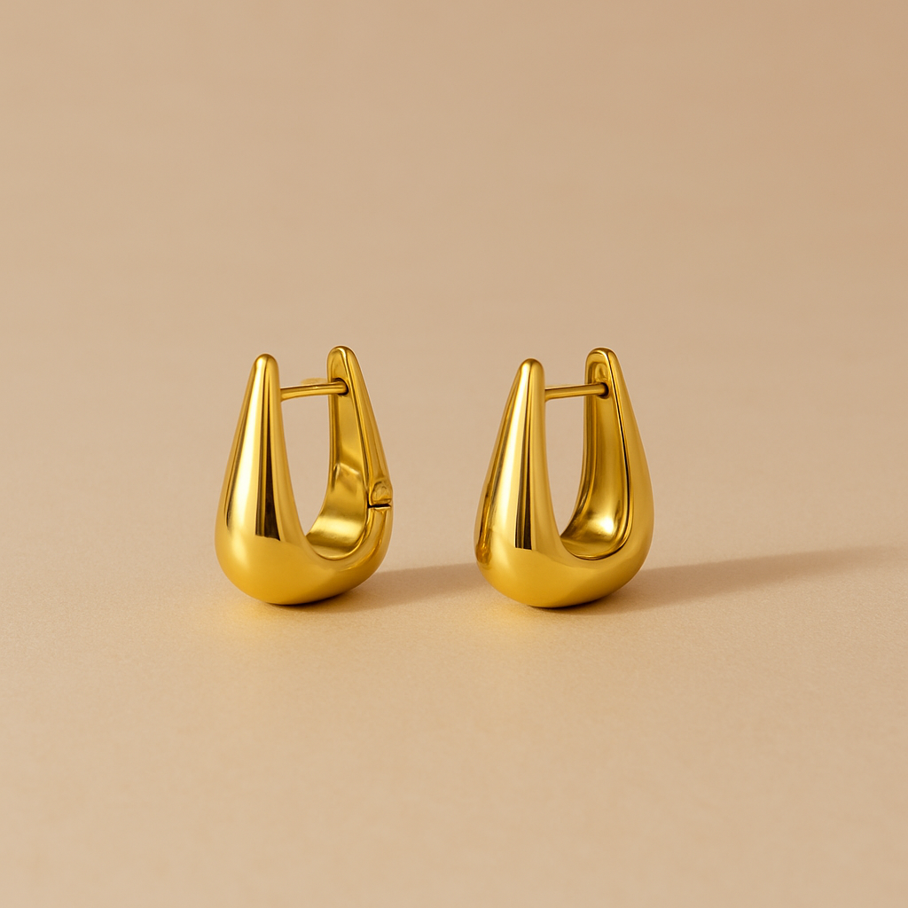 Modern 16K Gold Plated Rectangle 304 Stainless Steel Earring