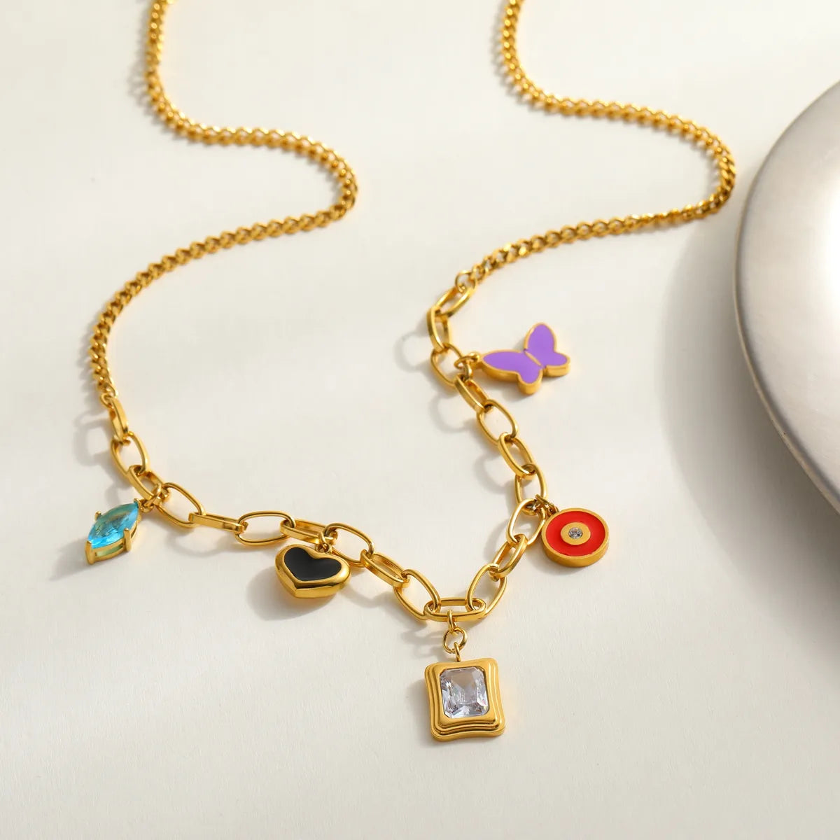 Butterfly Heart Luxurious 18K Gold Plated Stainless Steel Necklace
