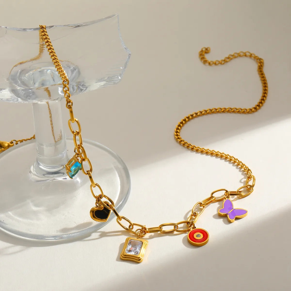 Butterfly Heart Luxurious 18K Gold Plated Stainless Steel Necklace
