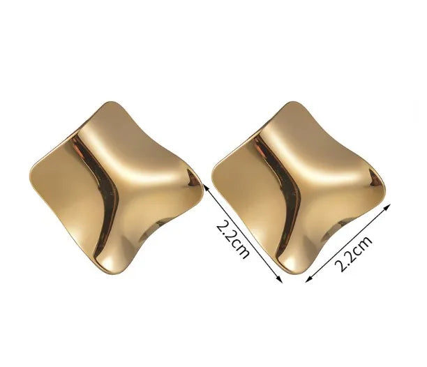 Irregular Geometric 18K Gold Plated 304 Stainless Steel Ear Stud