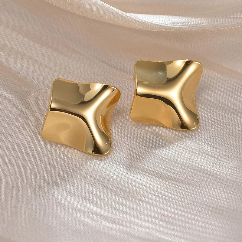 Irregular Geometric 18K Gold Plated 304 Stainless Steel Ear Stud