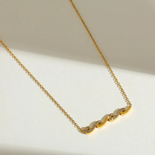 Waves 18K Gold Plated Necklace